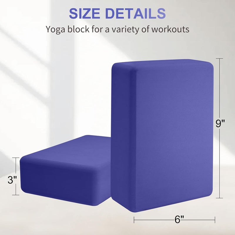 Corsiampoo Yoga Blocks, 9x6x4 Inches, Supportive Eva Foam Blocks, Sturdy Non Slip Yoga Block for Pilates Meditation, Stretching and Toning, Yoga Accessories - Image 2